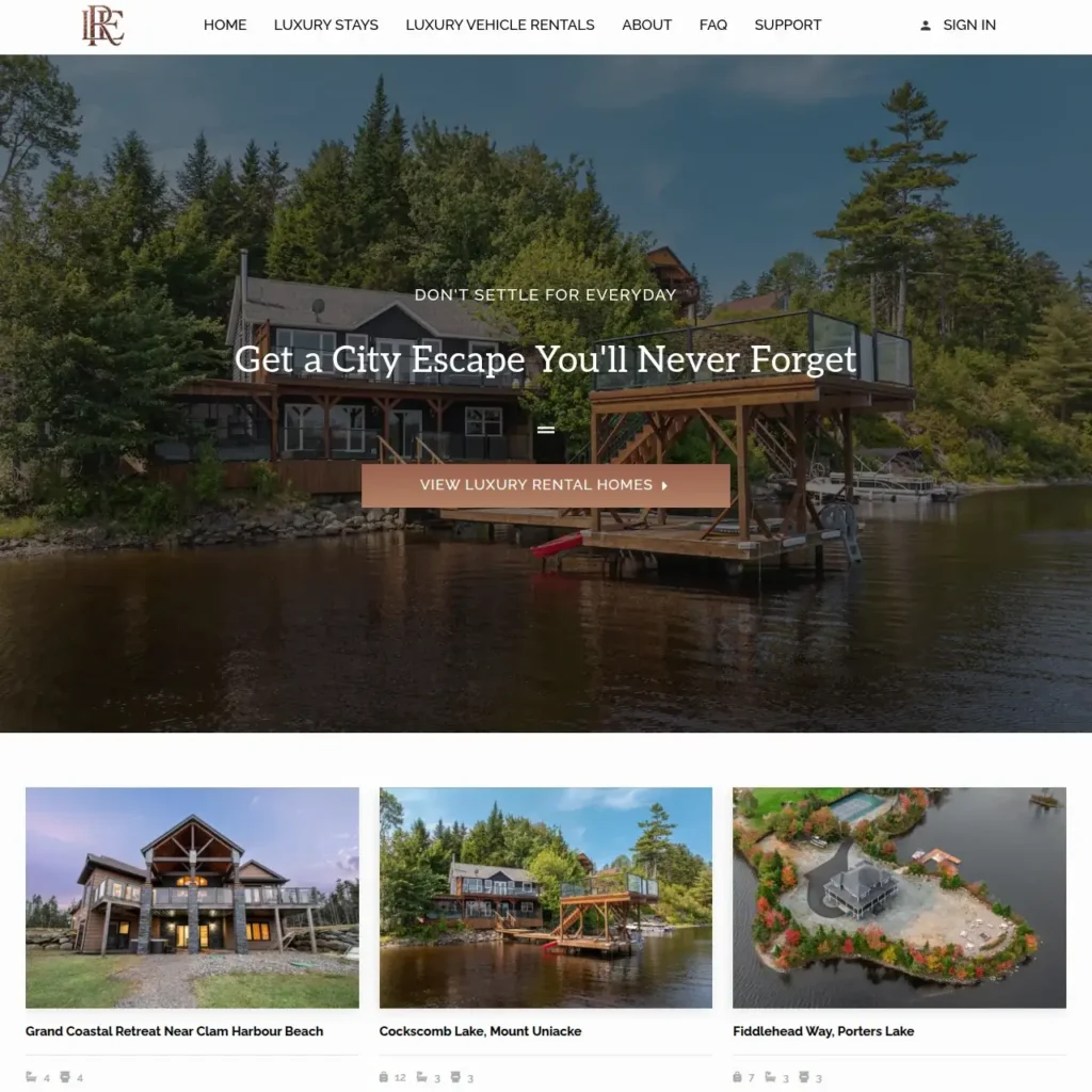 Lusso Rentals Luxury Rentals Website By RM Web Designs