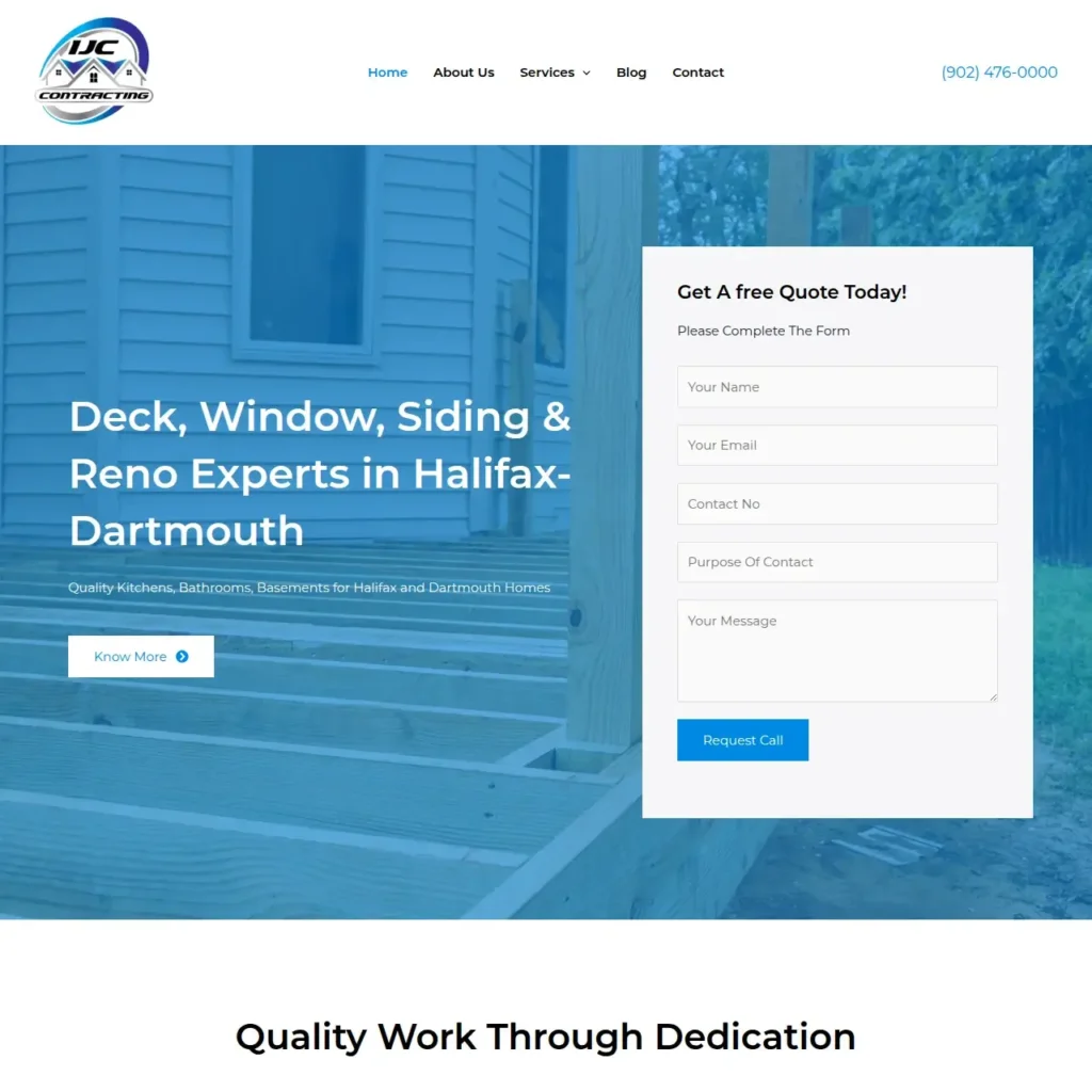 IJC Contracting Website Built By RM Web Designs