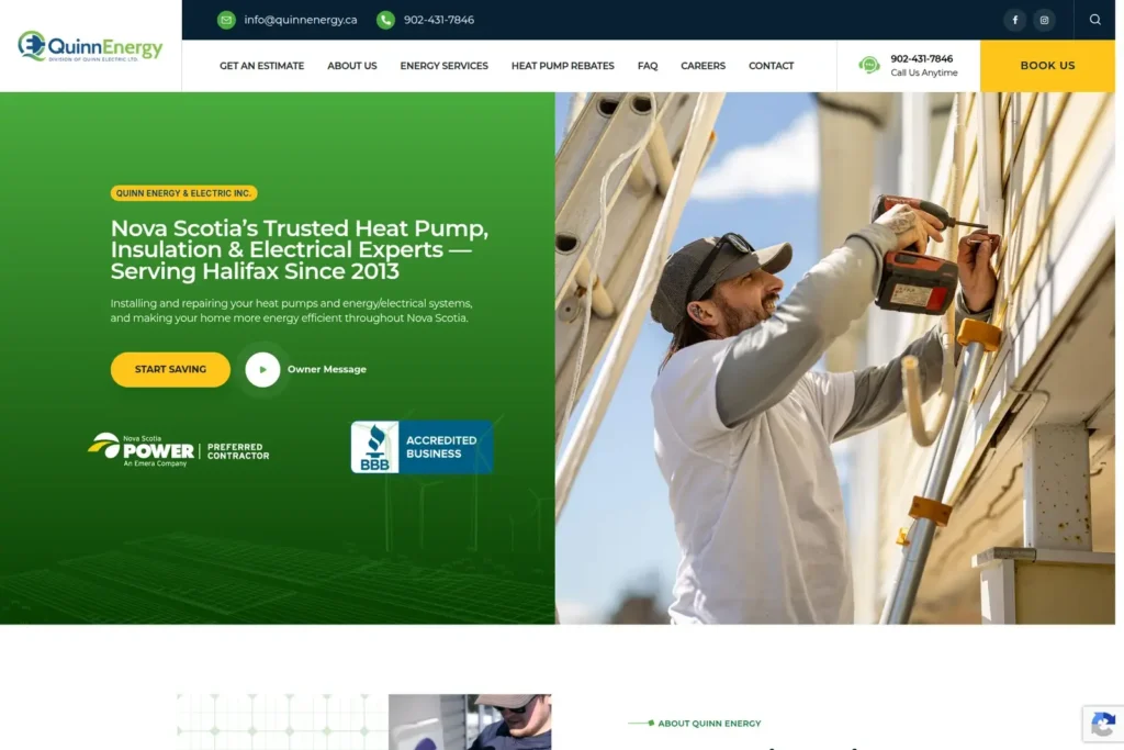 Quinn Energy Website Built By RM Web Designs